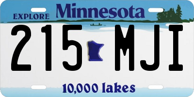 MN license plate 215MJI