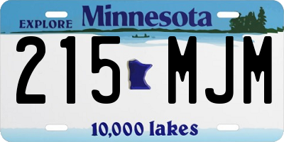 MN license plate 215MJM