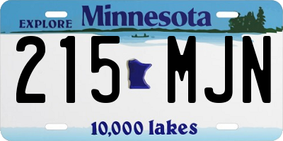 MN license plate 215MJN
