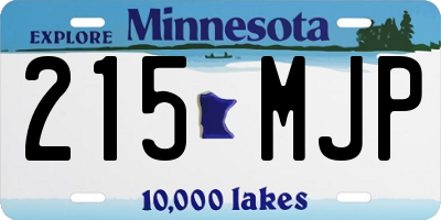 MN license plate 215MJP