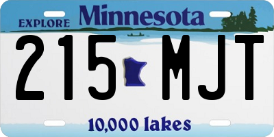 MN license plate 215MJT