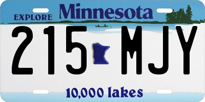 MN license plate 215MJY