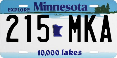 MN license plate 215MKA