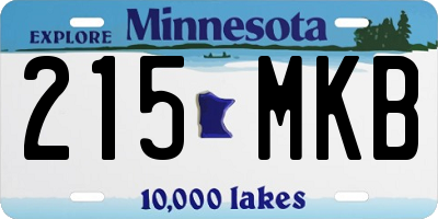 MN license plate 215MKB