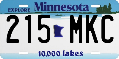 MN license plate 215MKC