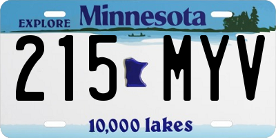 MN license plate 215MYV