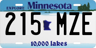 MN license plate 215MZE