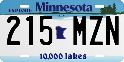 MN license plate 215MZN