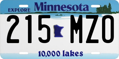 MN license plate 215MZO