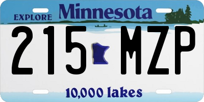 MN license plate 215MZP