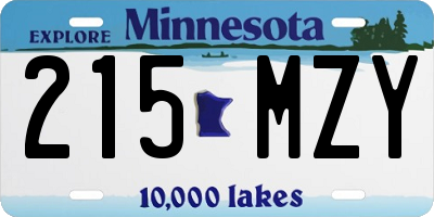 MN license plate 215MZY