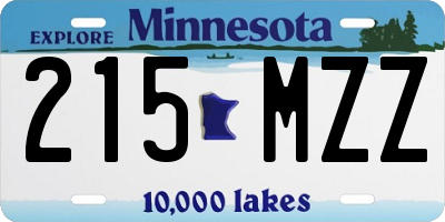 MN license plate 215MZZ