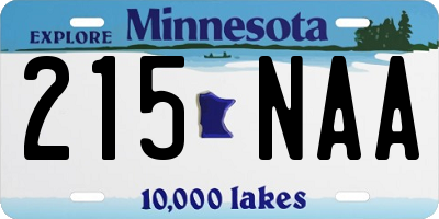 MN license plate 215NAA