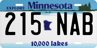 MN license plate 215NAB