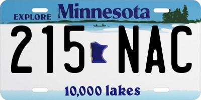 MN license plate 215NAC