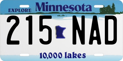 MN license plate 215NAD