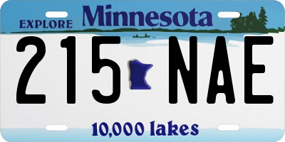MN license plate 215NAE