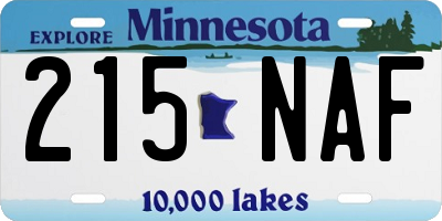 MN license plate 215NAF