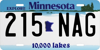 MN license plate 215NAG