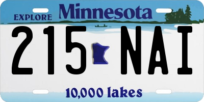 MN license plate 215NAI