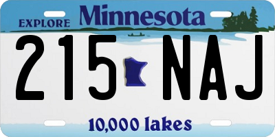 MN license plate 215NAJ