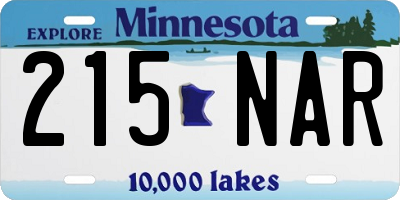 MN license plate 215NAR