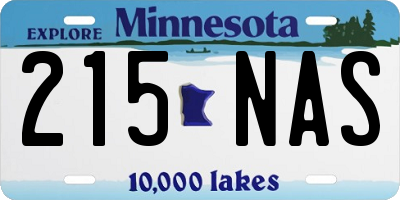 MN license plate 215NAS