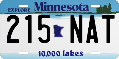 MN license plate 215NAT