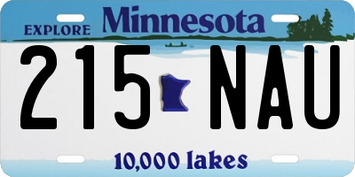 MN license plate 215NAU