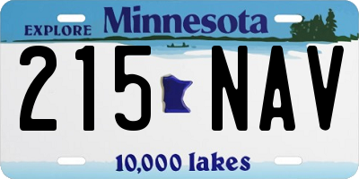 MN license plate 215NAV