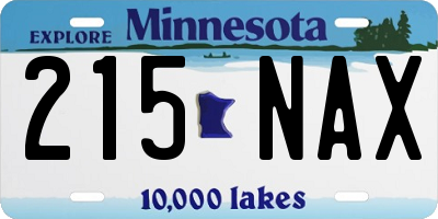 MN license plate 215NAX