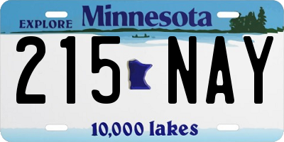 MN license plate 215NAY