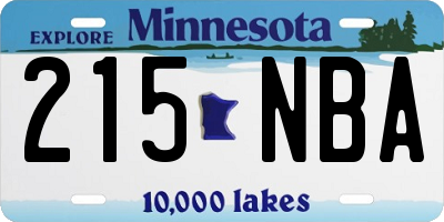 MN license plate 215NBA