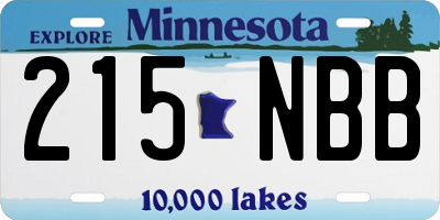 MN license plate 215NBB