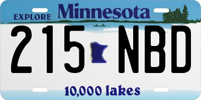 MN license plate 215NBD