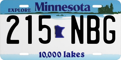 MN license plate 215NBG