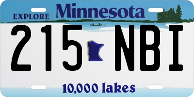MN license plate 215NBI