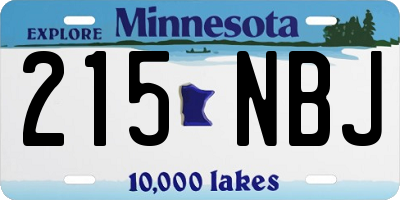 MN license plate 215NBJ