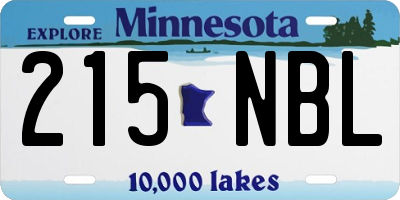 MN license plate 215NBL