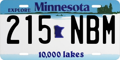 MN license plate 215NBM