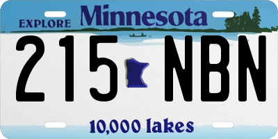 MN license plate 215NBN