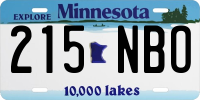 MN license plate 215NBO