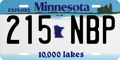 MN license plate 215NBP