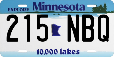 MN license plate 215NBQ