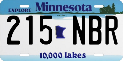 MN license plate 215NBR