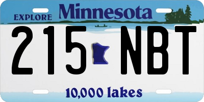 MN license plate 215NBT
