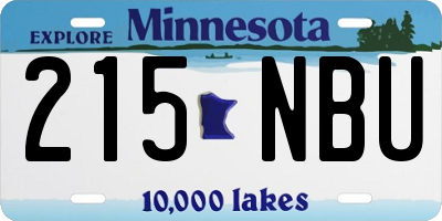 MN license plate 215NBU
