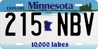 MN license plate 215NBV