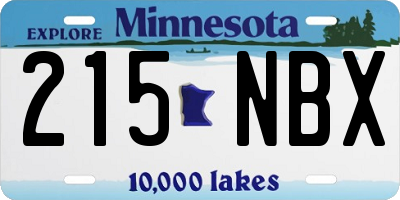 MN license plate 215NBX