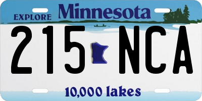 MN license plate 215NCA